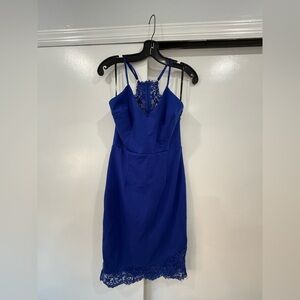 Lulus Blue Lace Wedding Guest Dress - Medium